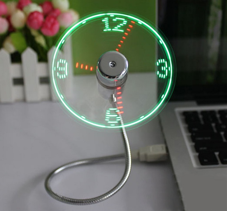 Usb вентилятор-часы Необычные приспособления для дома. Фото